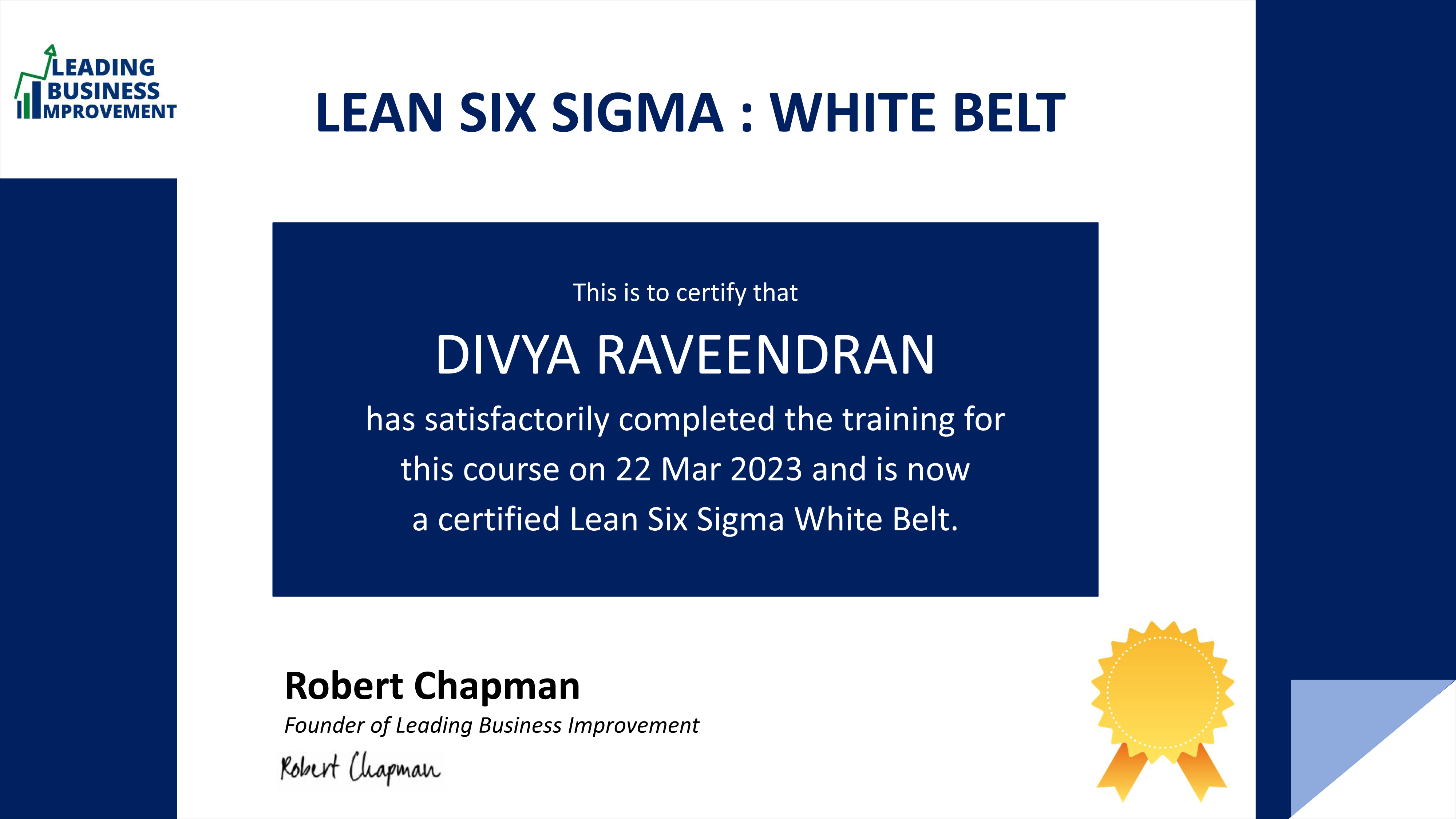 LEAN SIX SIGMA WHITE BELT